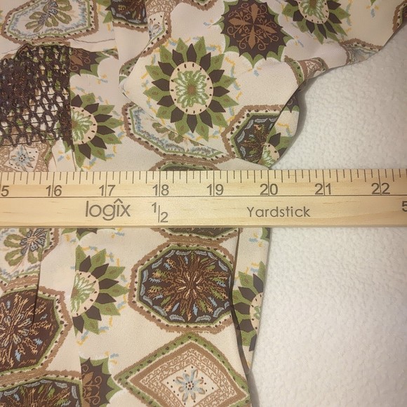 Daniel Rainn Long Sleeve Blouse SZ Medium Light-Weight Medallion Relaxed Boho - Picture 9 of 10